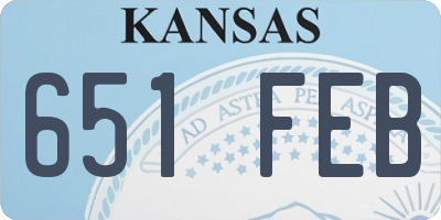 KS license plate 651FEB