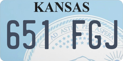 KS license plate 651FGJ