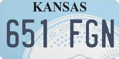 KS license plate 651FGN