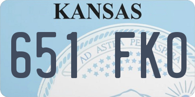 KS license plate 651FKO