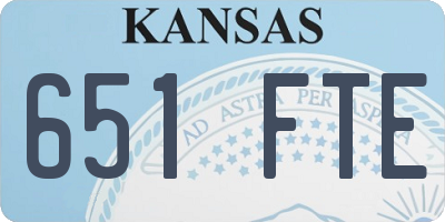 KS license plate 651FTE