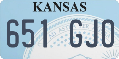 KS license plate 651GJO