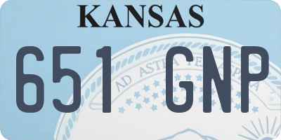 KS license plate 651GNP