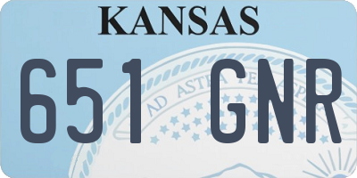KS license plate 651GNR