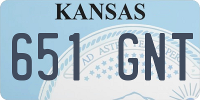 KS license plate 651GNT