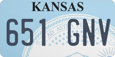 KS license plate 651GNV