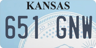 KS license plate 651GNW