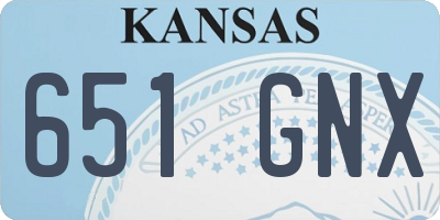 KS license plate 651GNX