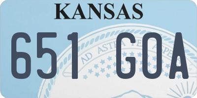 KS license plate 651GOA