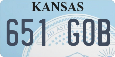 KS license plate 651GOB