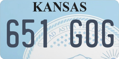 KS license plate 651GOG