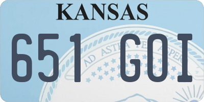 KS license plate 651GOI