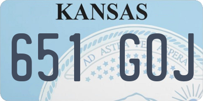 KS license plate 651GOJ