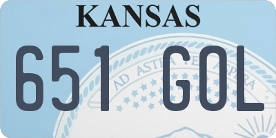 KS license plate 651GOL