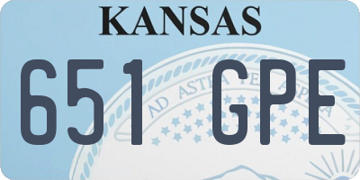 KS license plate 651GPE