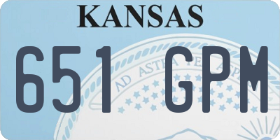 KS license plate 651GPM