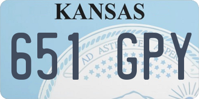 KS license plate 651GPY