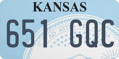KS license plate 651GQC