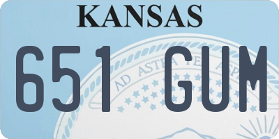 KS license plate 651GUM