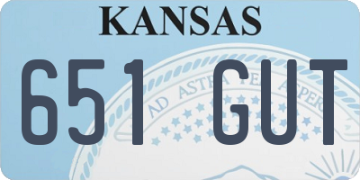 KS license plate 651GUT
