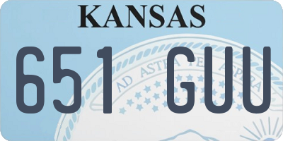 KS license plate 651GUU