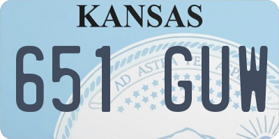 KS license plate 651GUW