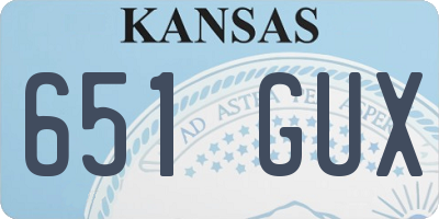 KS license plate 651GUX