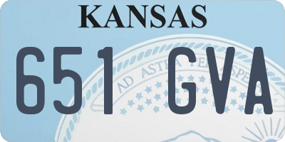 KS license plate 651GVA