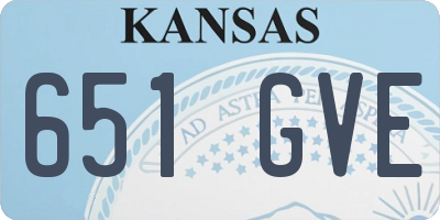 KS license plate 651GVE