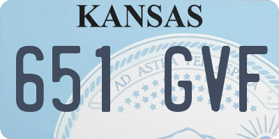KS license plate 651GVF