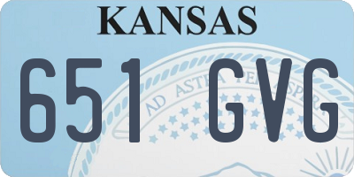 KS license plate 651GVG