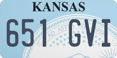 KS license plate 651GVI