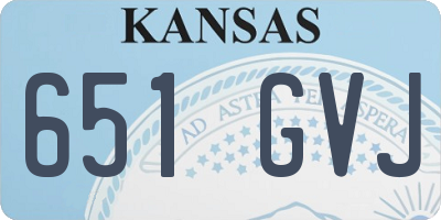 KS license plate 651GVJ