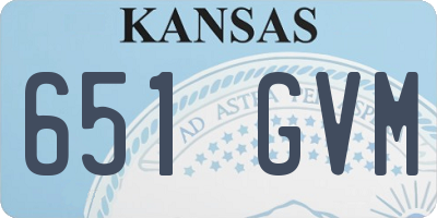KS license plate 651GVM