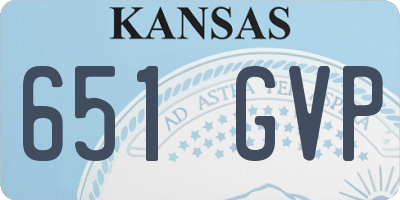 KS license plate 651GVP