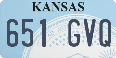 KS license plate 651GVQ