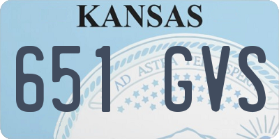 KS license plate 651GVS