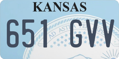 KS license plate 651GVV