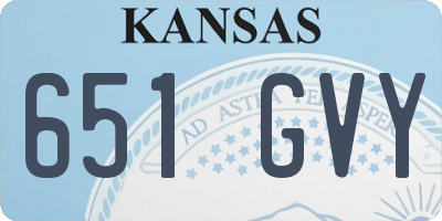 KS license plate 651GVY