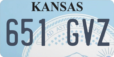 KS license plate 651GVZ