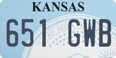 KS license plate 651GWB