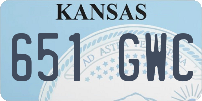 KS license plate 651GWC