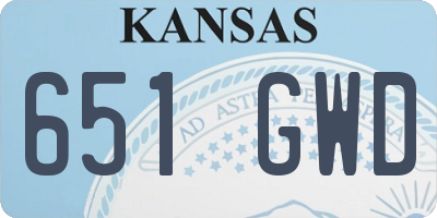 KS license plate 651GWD