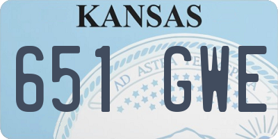 KS license plate 651GWE