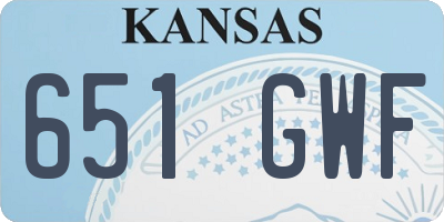 KS license plate 651GWF