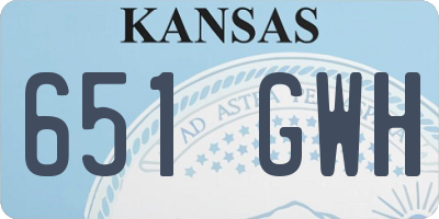KS license plate 651GWH