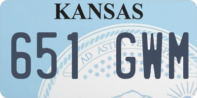 KS license plate 651GWM