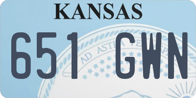 KS license plate 651GWN