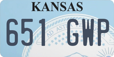 KS license plate 651GWP