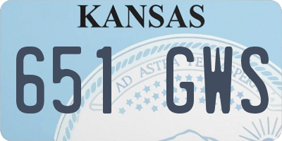 KS license plate 651GWS